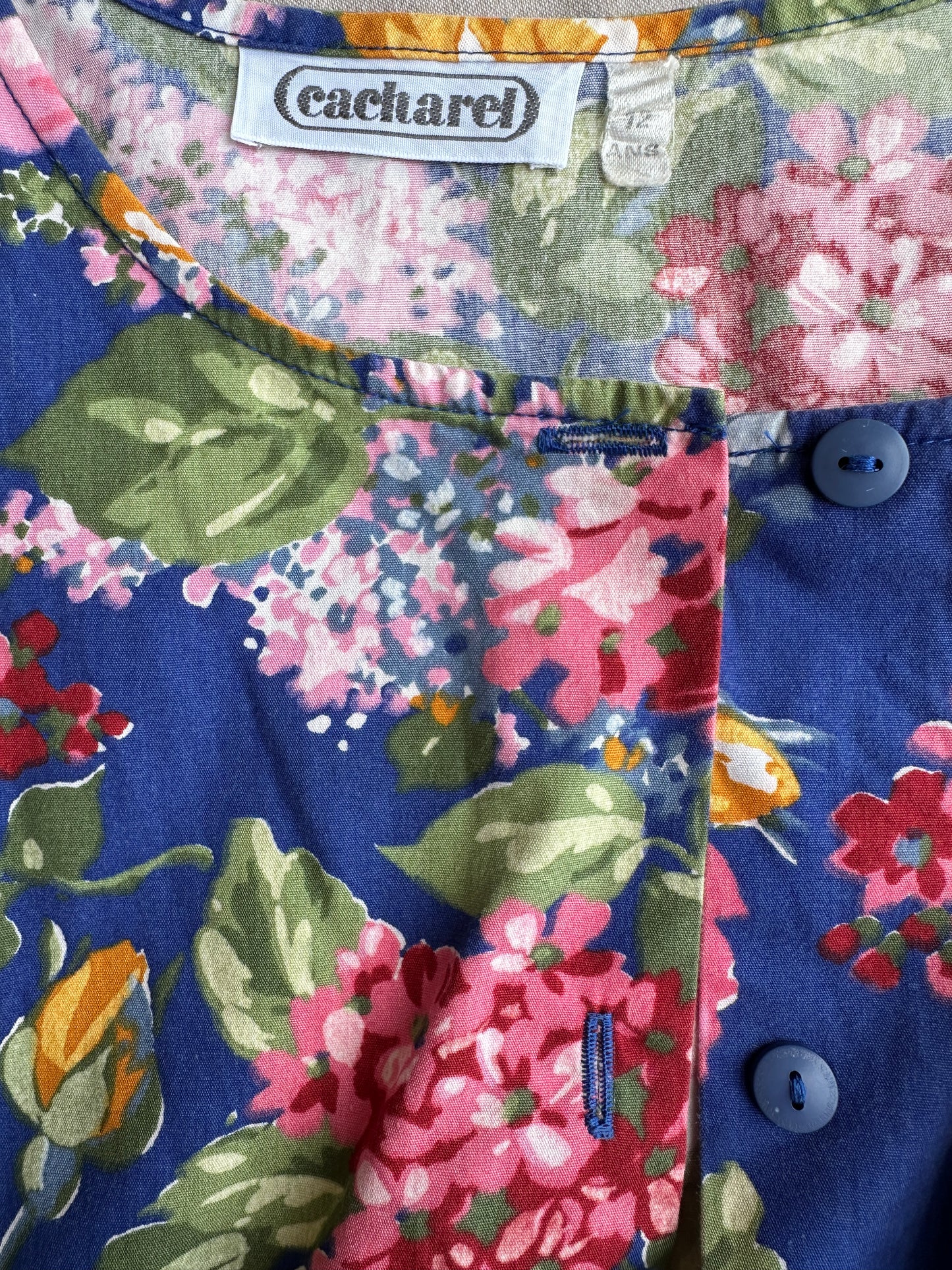 Robe d'été en coton fleurie Cacharel vintage