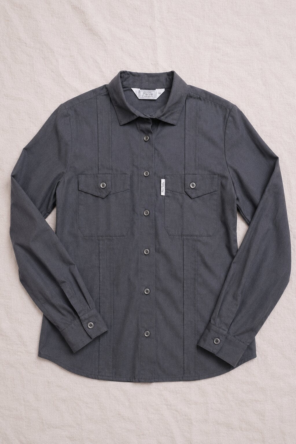 Black Cotton Shirt Pierre Cardin Paris New Vintage