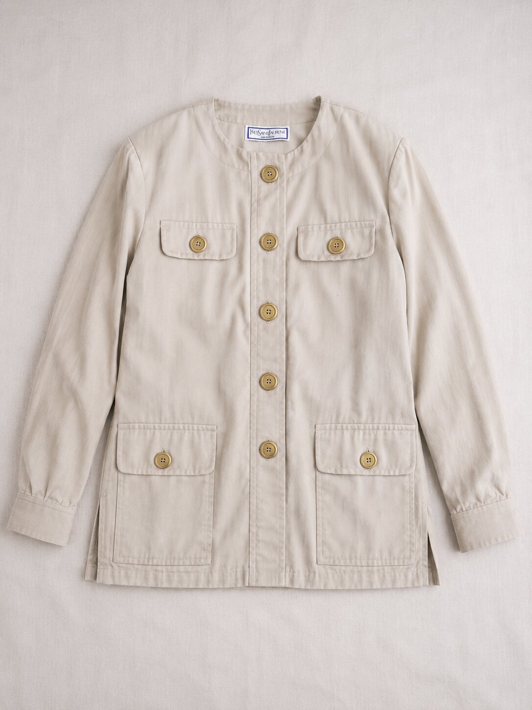 Authentique veste saharienne en laine sable Yves Saint Laurent vintage