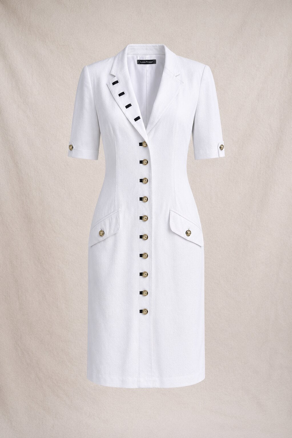 Authentique robe nautique en denim Louis Féraud Paris vintage