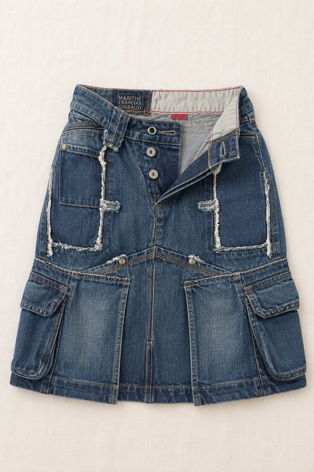 Jupe en jean vintage authentique Marithé + François Girbaud