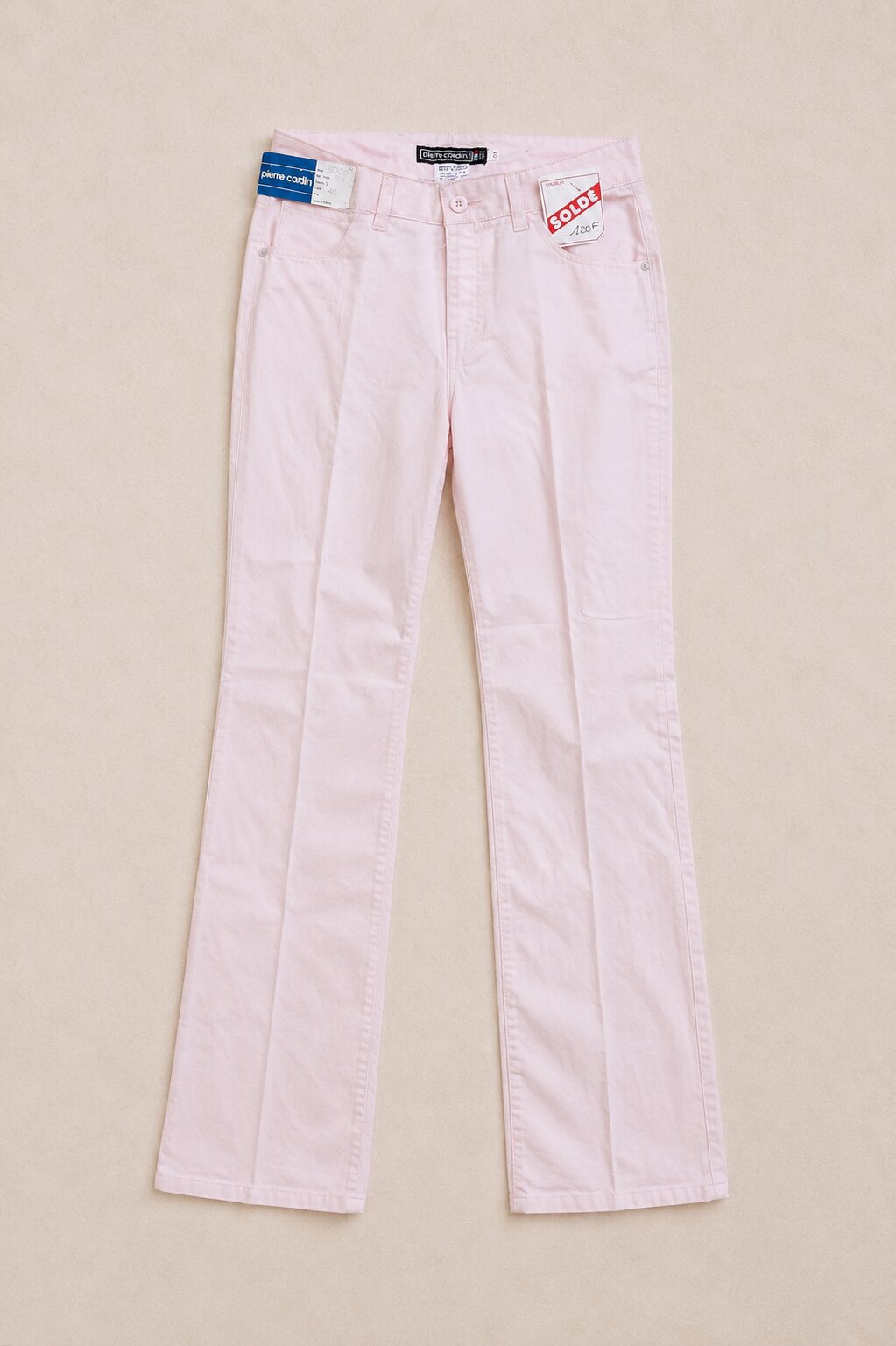 Pantalon en coton rose poudré Pierre Cardin – Neuf avec étiquette - Vintage