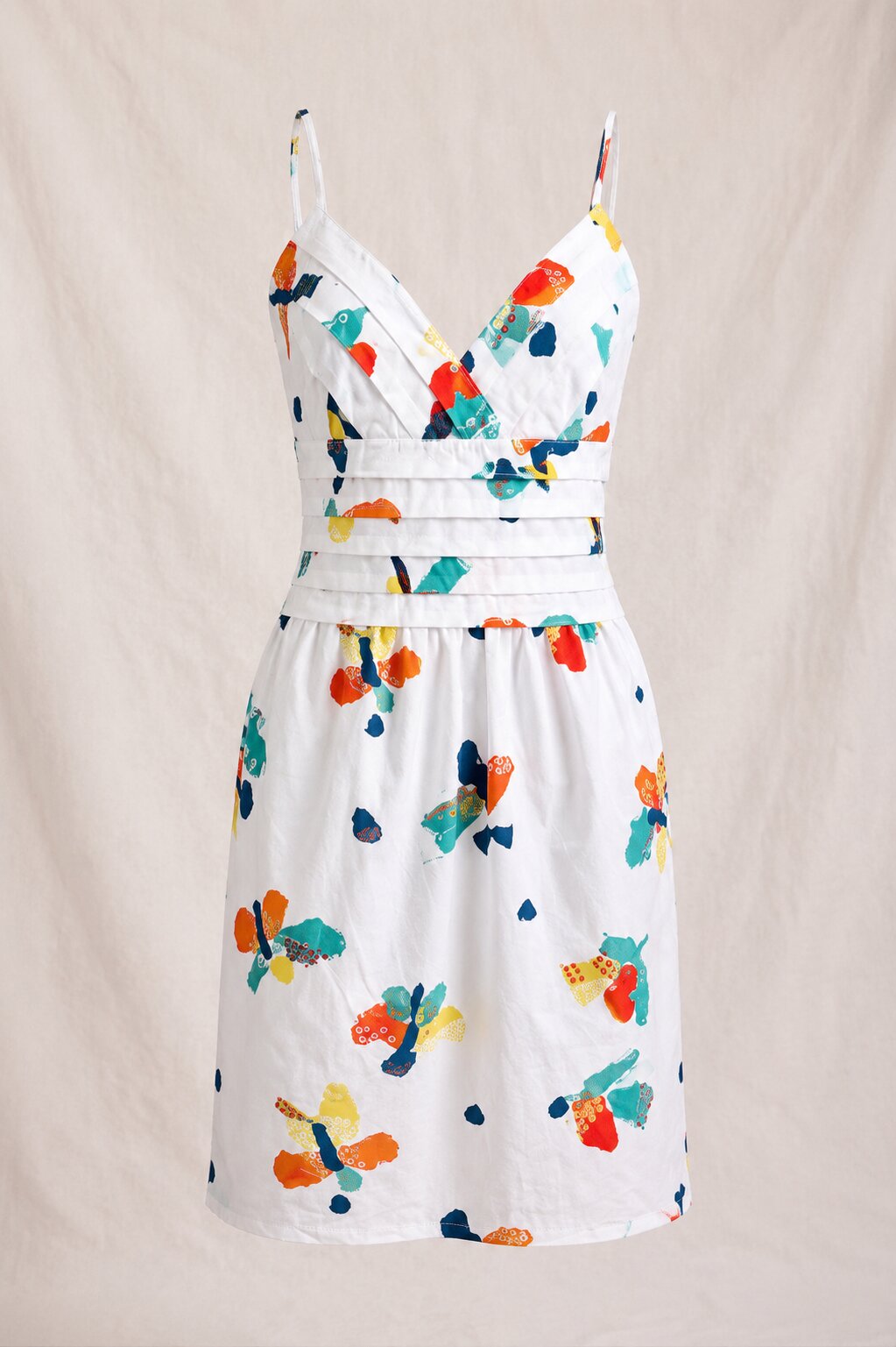 Authentic vintage printed cotton summer dress Louis Féraud