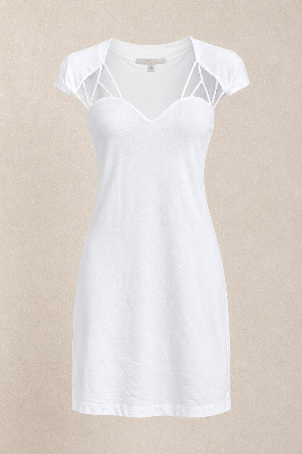 White Stretch Cotton Dress Guess Los Angeles