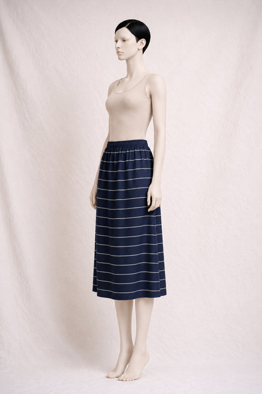 Vintage Givenchy Nouvelle Boutique Striped Silk Midi Skirt