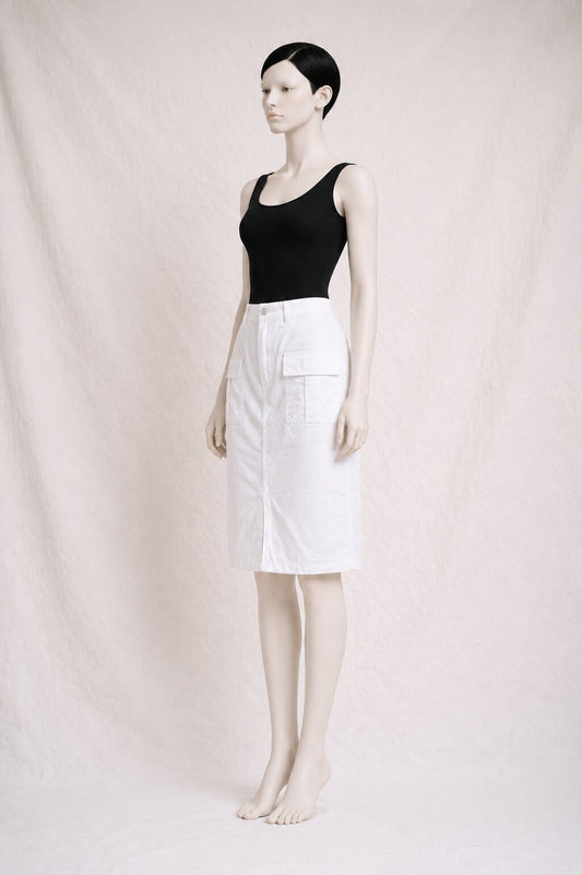 Authentic vintage Burberry white denim cargo skirt