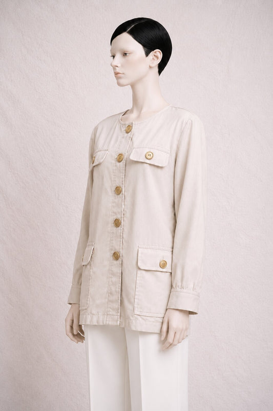 Authentic sand wool safari jacket Yves Saint Laurent vintage