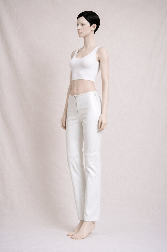 Authentic Gianfranco Ferré vintage white leather trousers