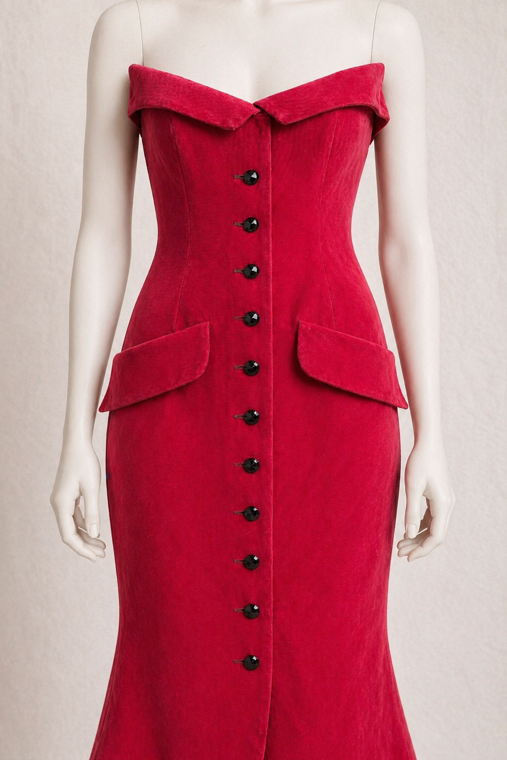 Robe longue rouge Saint Laurent vintage authentique