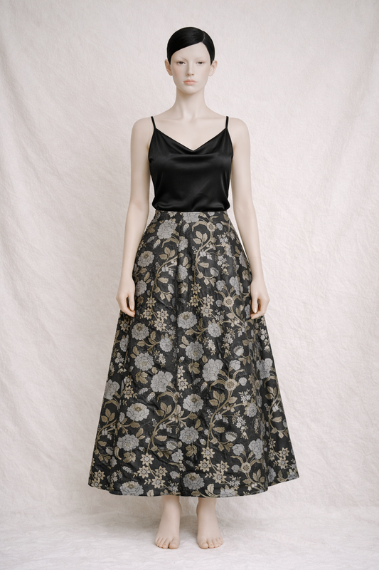 Vintage long floral jacquard skirt Kenzo Paris vintage