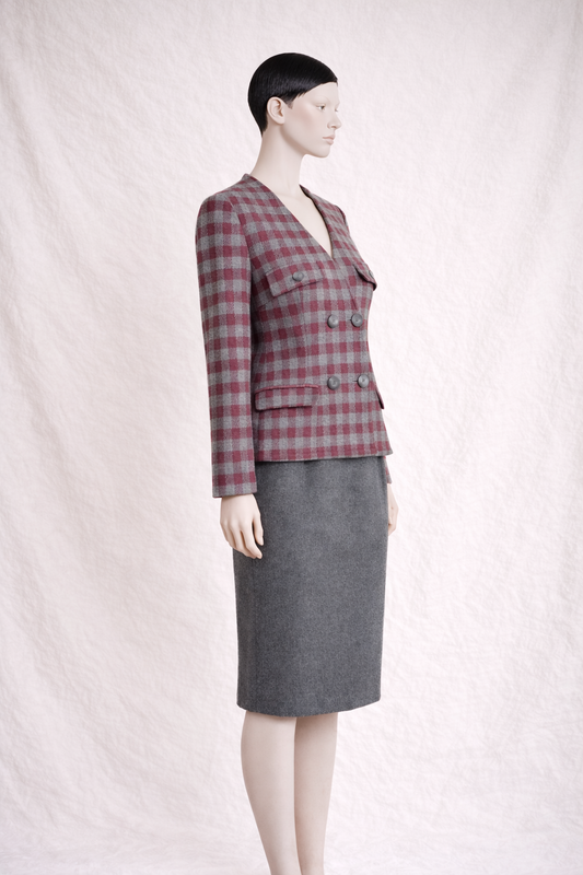 Authentic Valentino Boutique Vintage Checked Wool Suit Set
