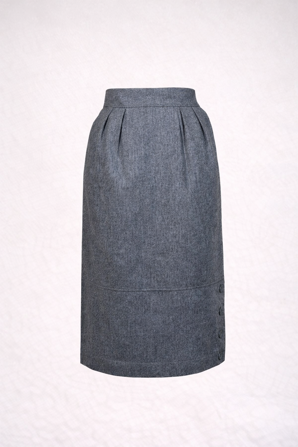 Jupe midi en laine grise Yves Saint Laurent vintage