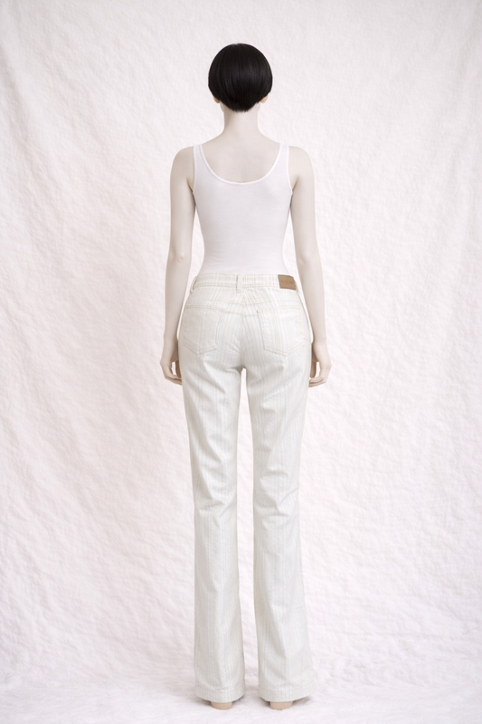 Ecsada white and gold vintage jeans