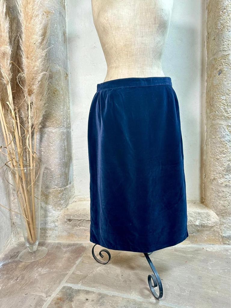 Plus size jupe en velours bleu Yves Saint Laurent