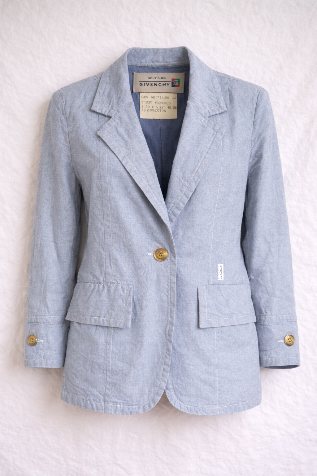 Blazer long en denim gris Givenchy vintage authentique