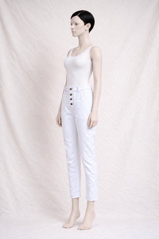 Authentic Vintage White Denim Jeans Ba&sh