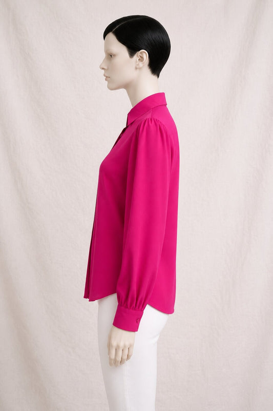 Authentic Vintage Fuchsia Louis Féraud Shirt in Polyester
