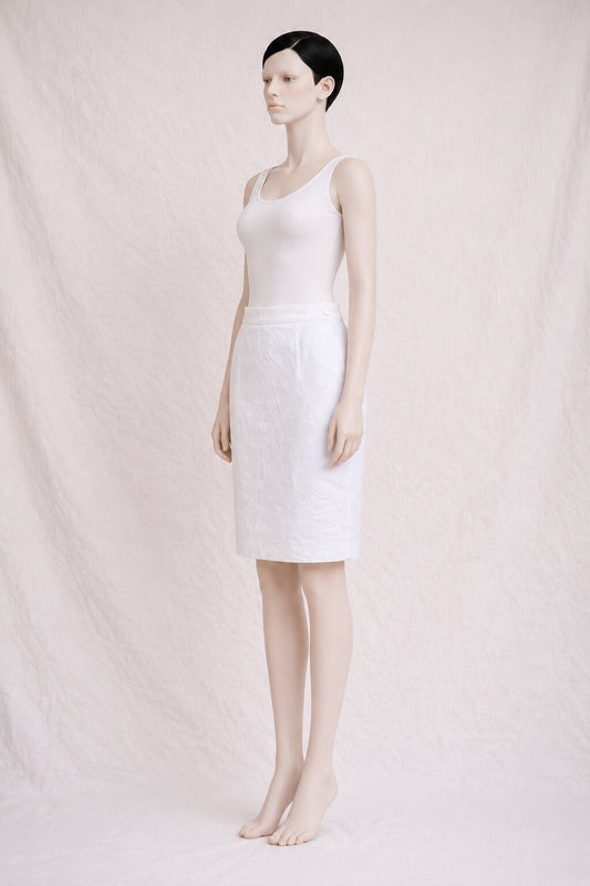 Yves Saint Laurent Authentic Vintage White Pencil Skirt