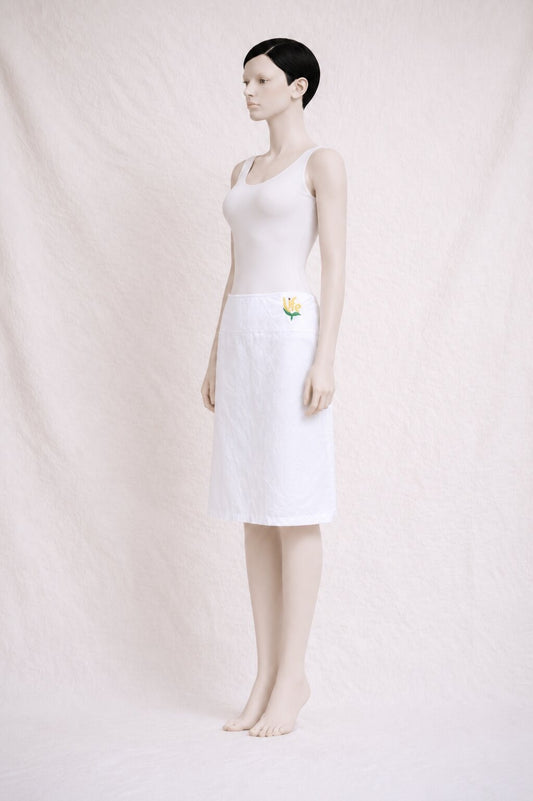White Midi Skirt Castel Bajac Authentic Vintage