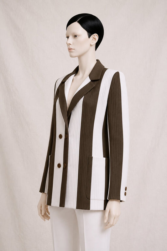 Authentic Vintage Lanvin Blazer in Brown Rayon Jersey