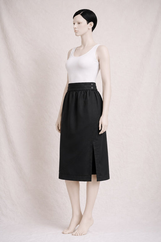 Authentic Vintage Black Wool Skirt by Escada