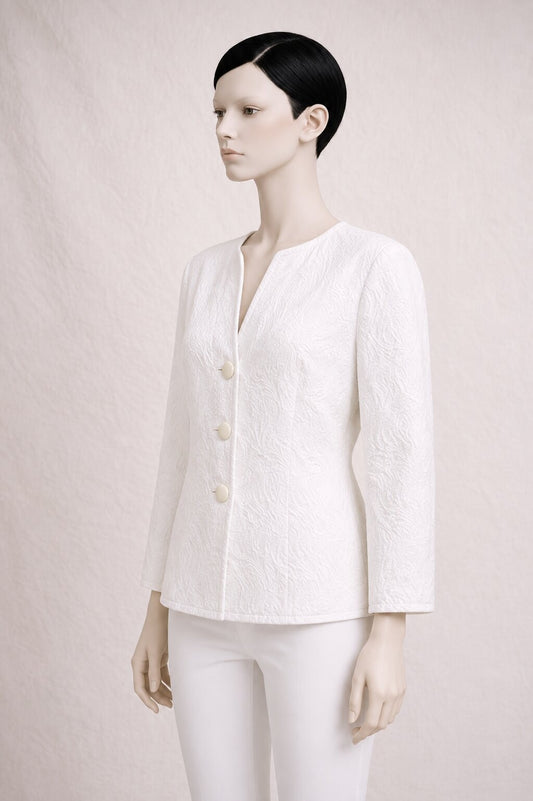 Authentic Vintage Cotton Jacquard Blazer by Guy Laroche