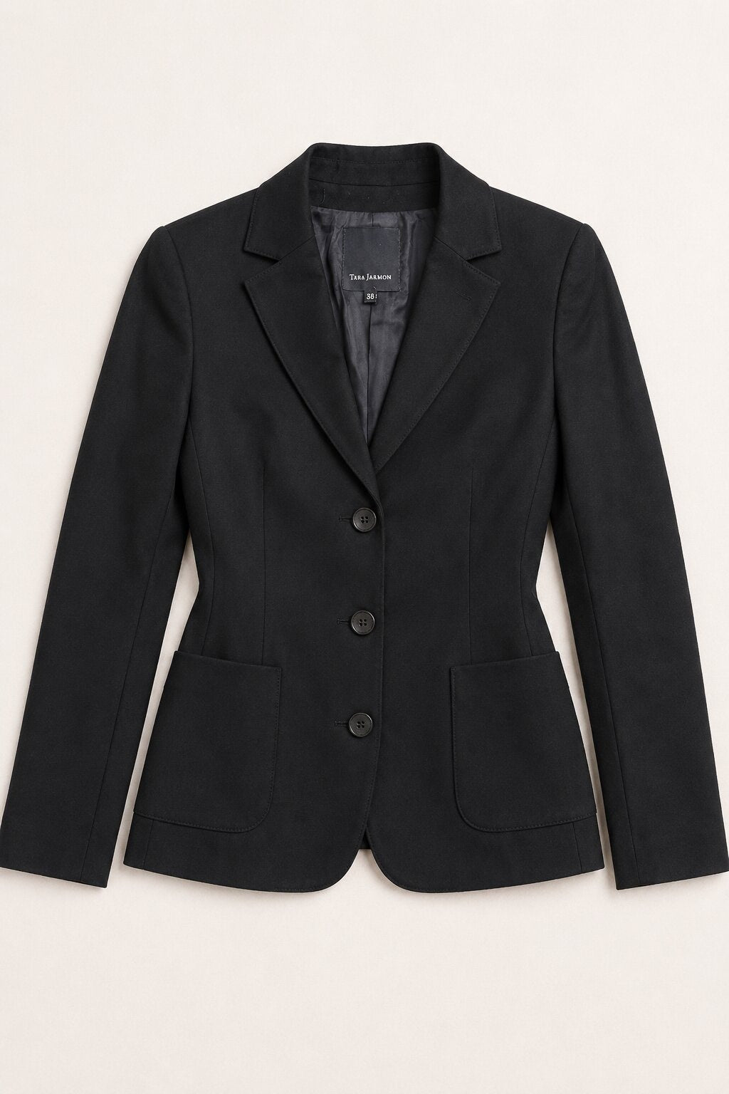 Long black viscose blazer by Tara Jarmon