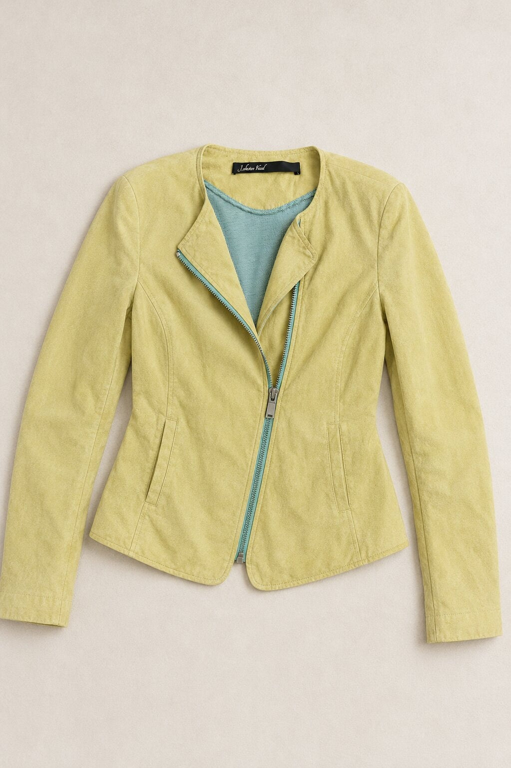 Veste Vintage Authentique en Daim Pistache par J. Sebastien Vassal