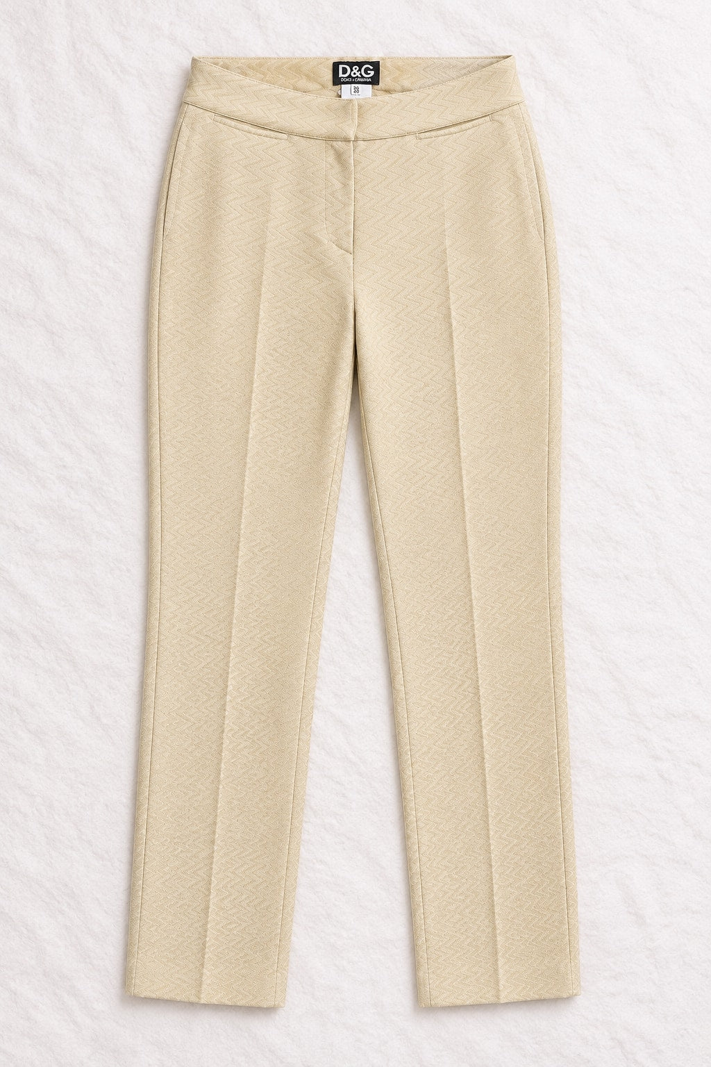Authentic Vintage Beige Polyester Trousers Dolce & Gabbana