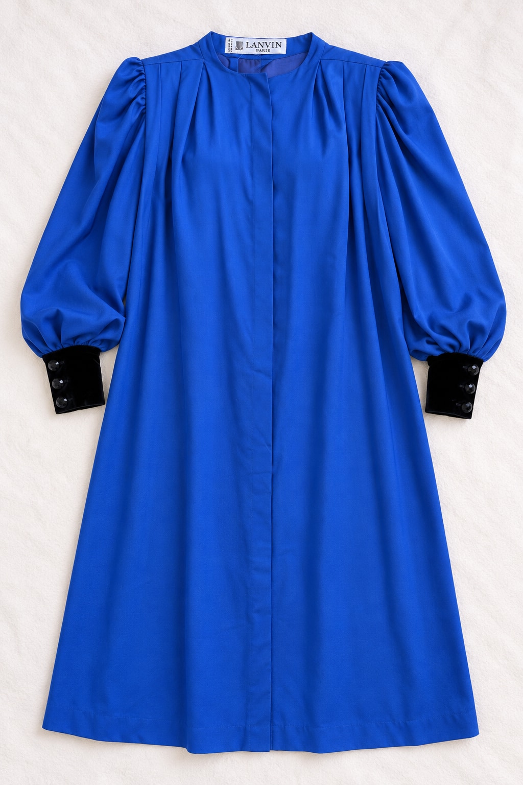 Manteau Lanvin en laine bleu vintage authentique