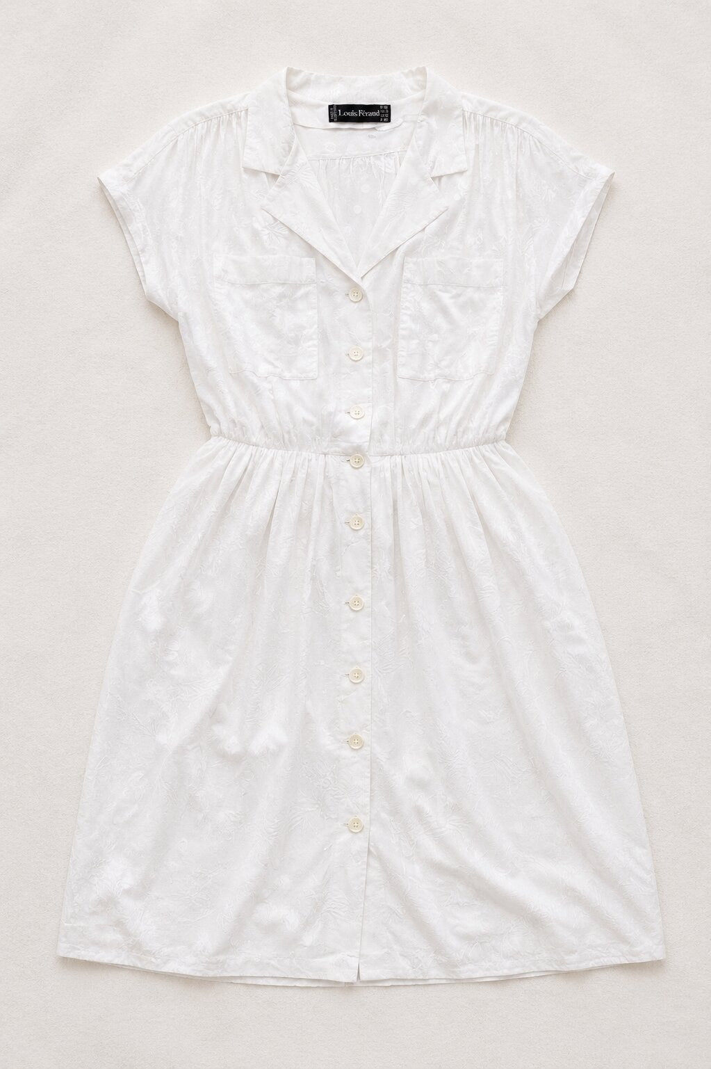 Louis Féraud Vintage Authentic White Cotton Dress
