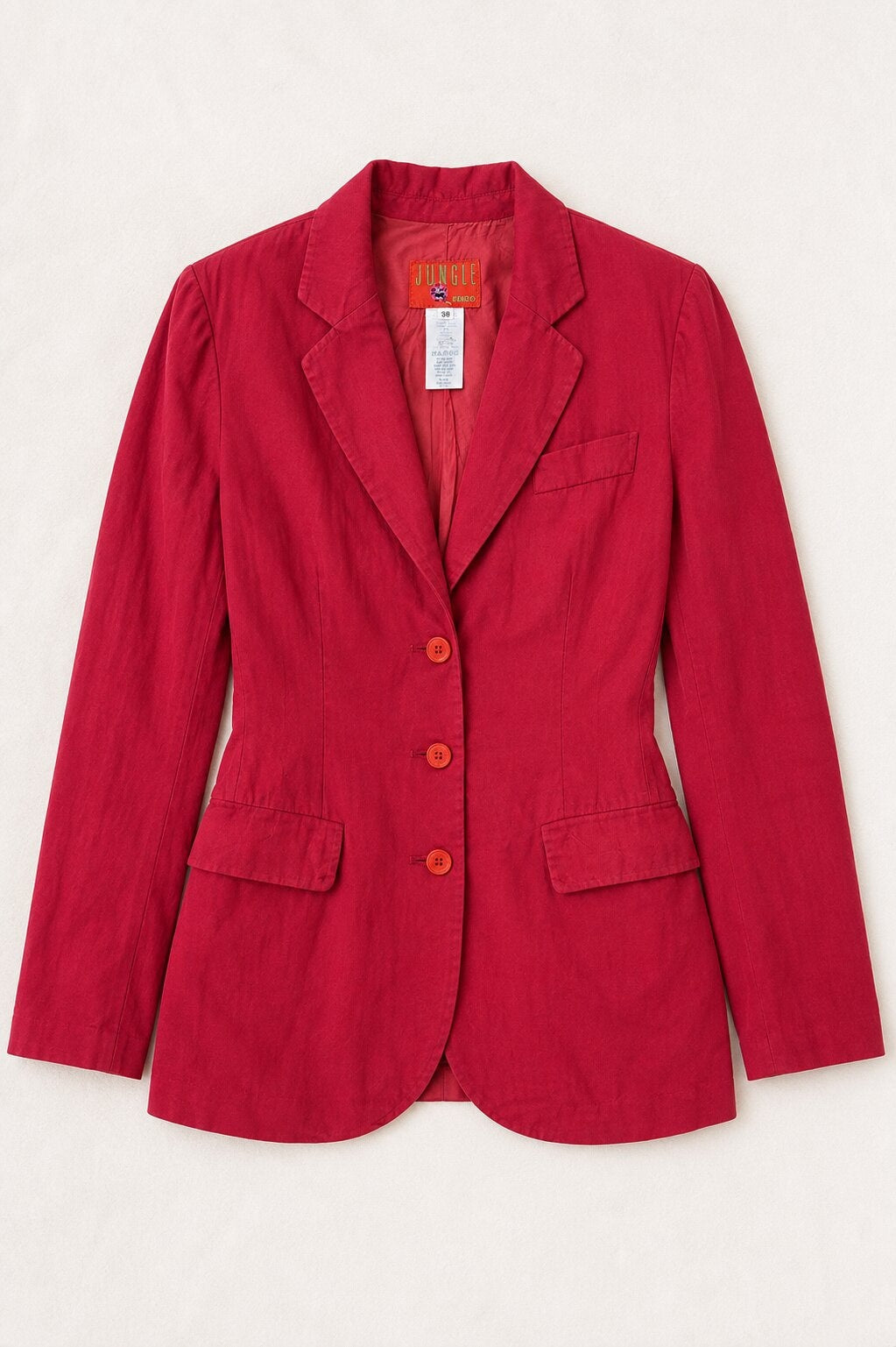 Authentic Vintage Red Linen Blazer Kenzo