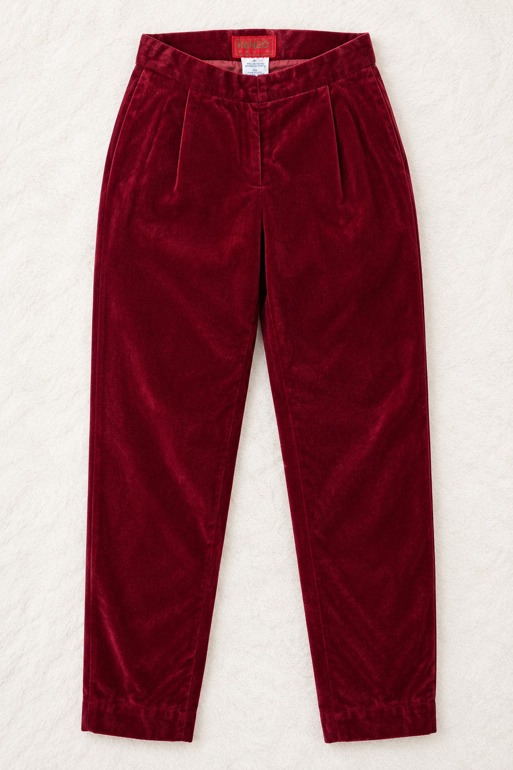 Pantalon Kenzo en velours bordeaux vintage authentique
