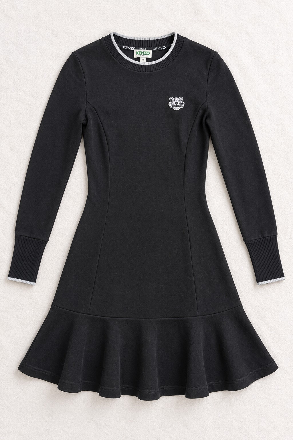 Authentic Vintage Black Stretch Cotton Dress Kenzo