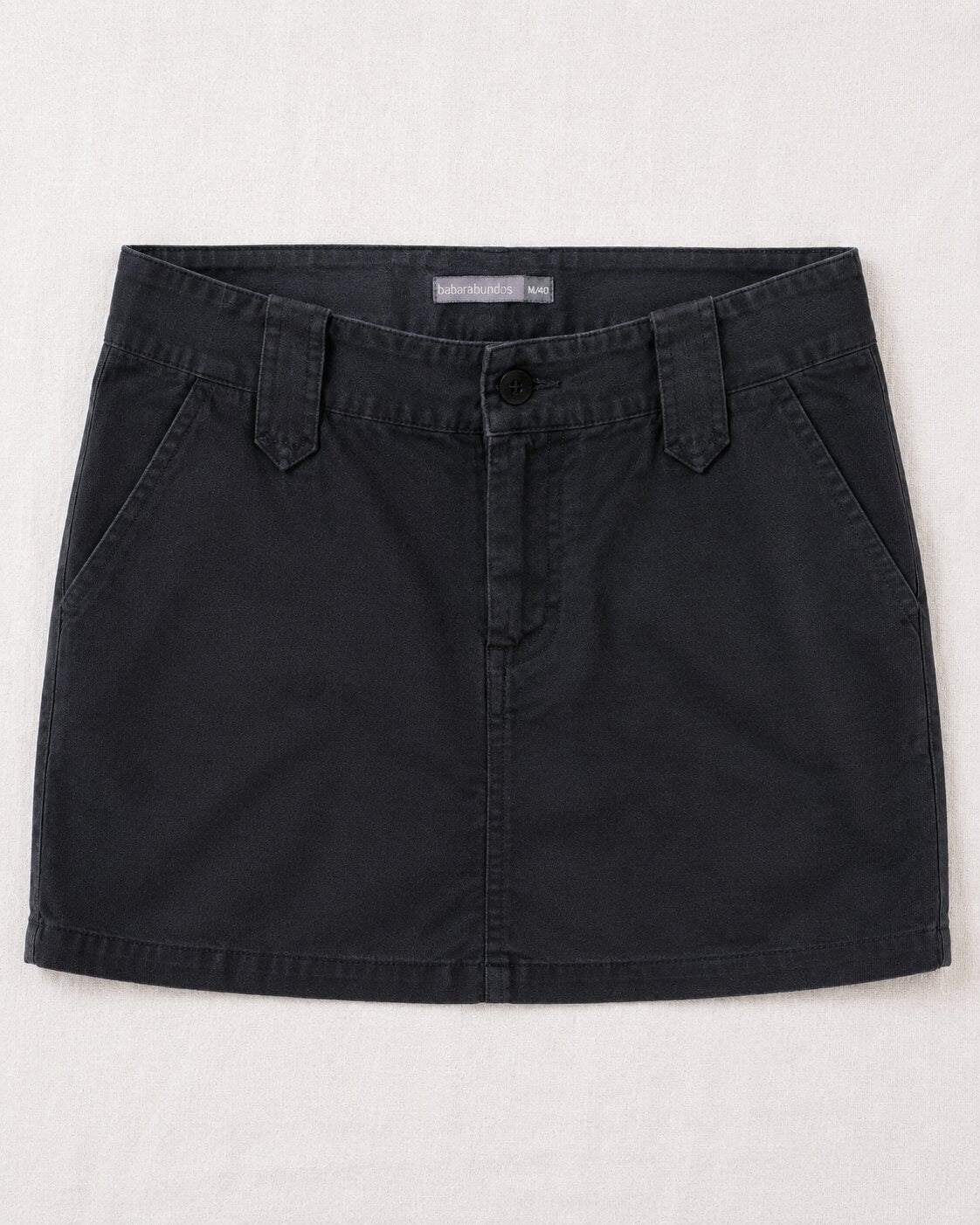 Low-rise mini skirt Barbara Bui in black cotton and linen