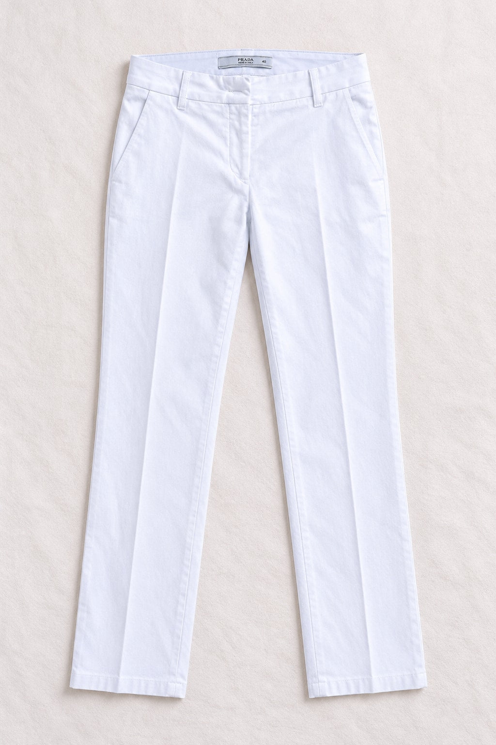 Authentic Vintage White Cotton Trousers by Prada