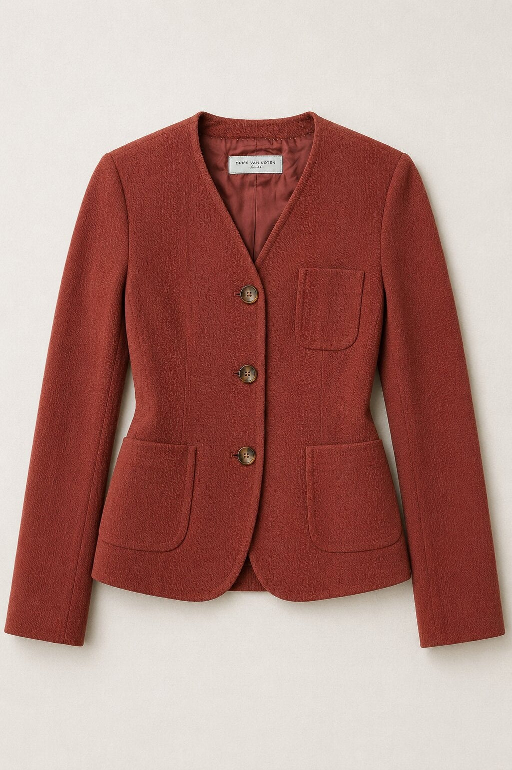 Blazer Dries Van Noten in authentic terracotta wool vintage