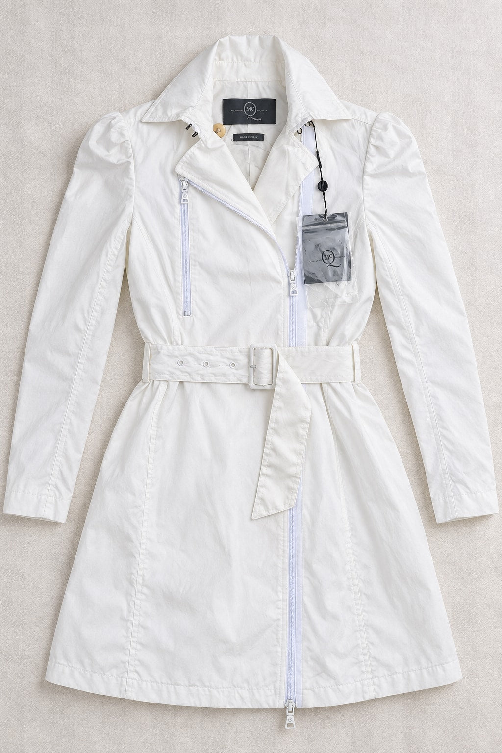 Authentic Vintage White Nylon Trench Alexander McQueen