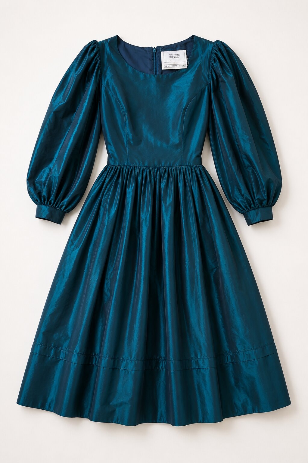 Authentic vintage teal acetate Laura Ashley long dress