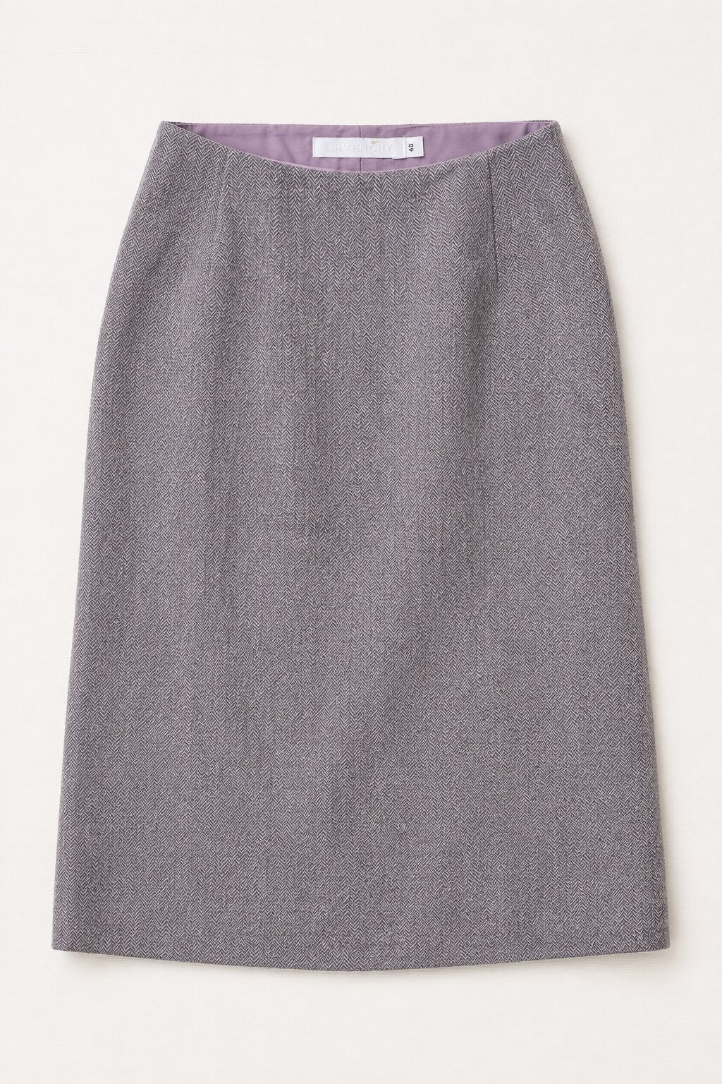 Long Givenchy skirt in grey wool and authentic vintage lily