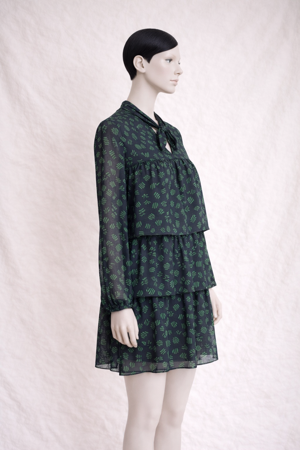 Robe en laine et soie vert Vanessa Seaward