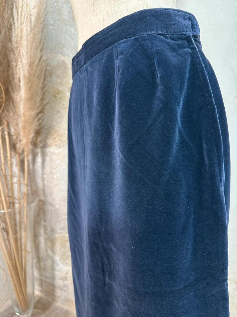Plus size jupe en velours bleu Yves Saint Laurent