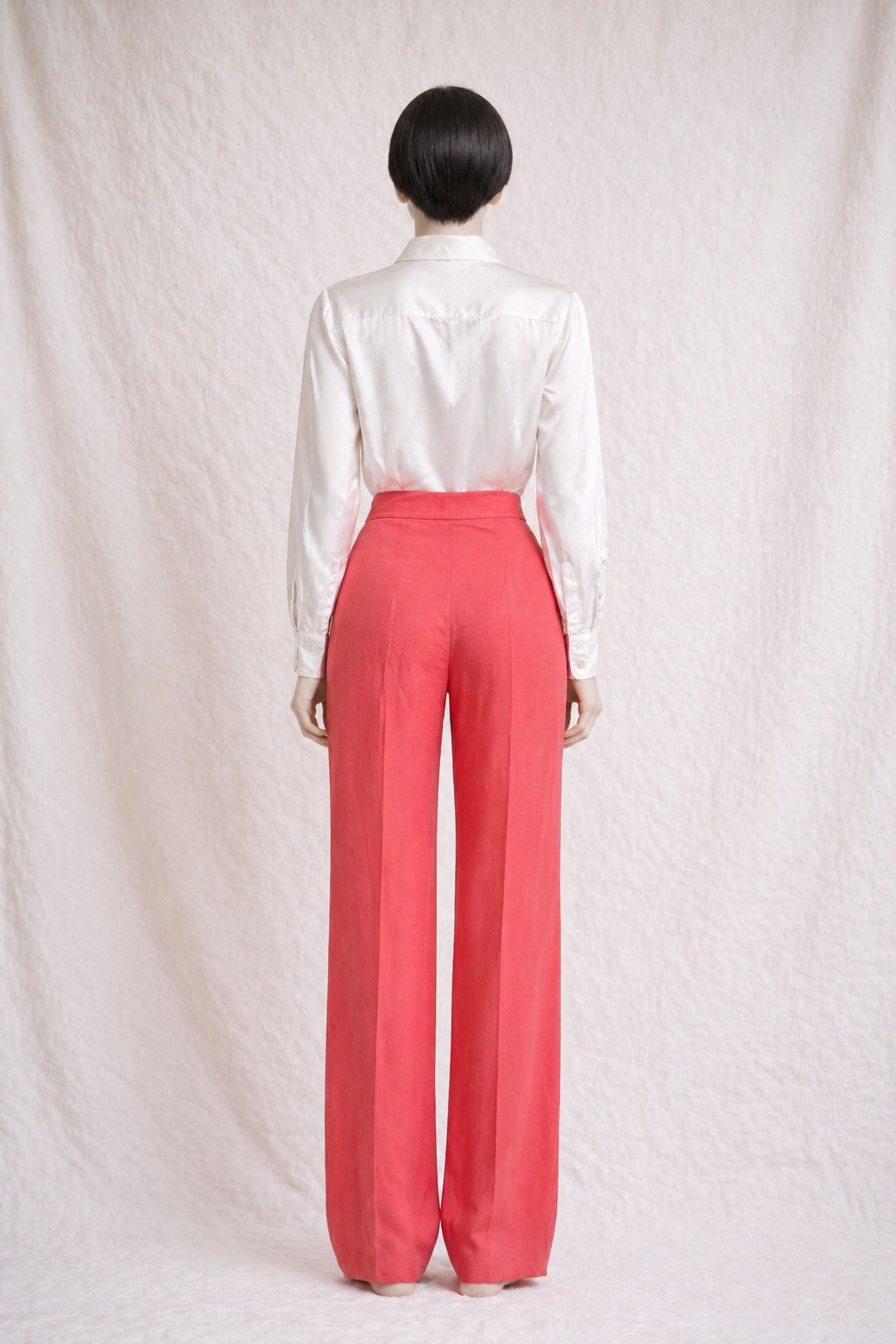 Pantalon large Gianfranco Ferré en viscose et soie corail