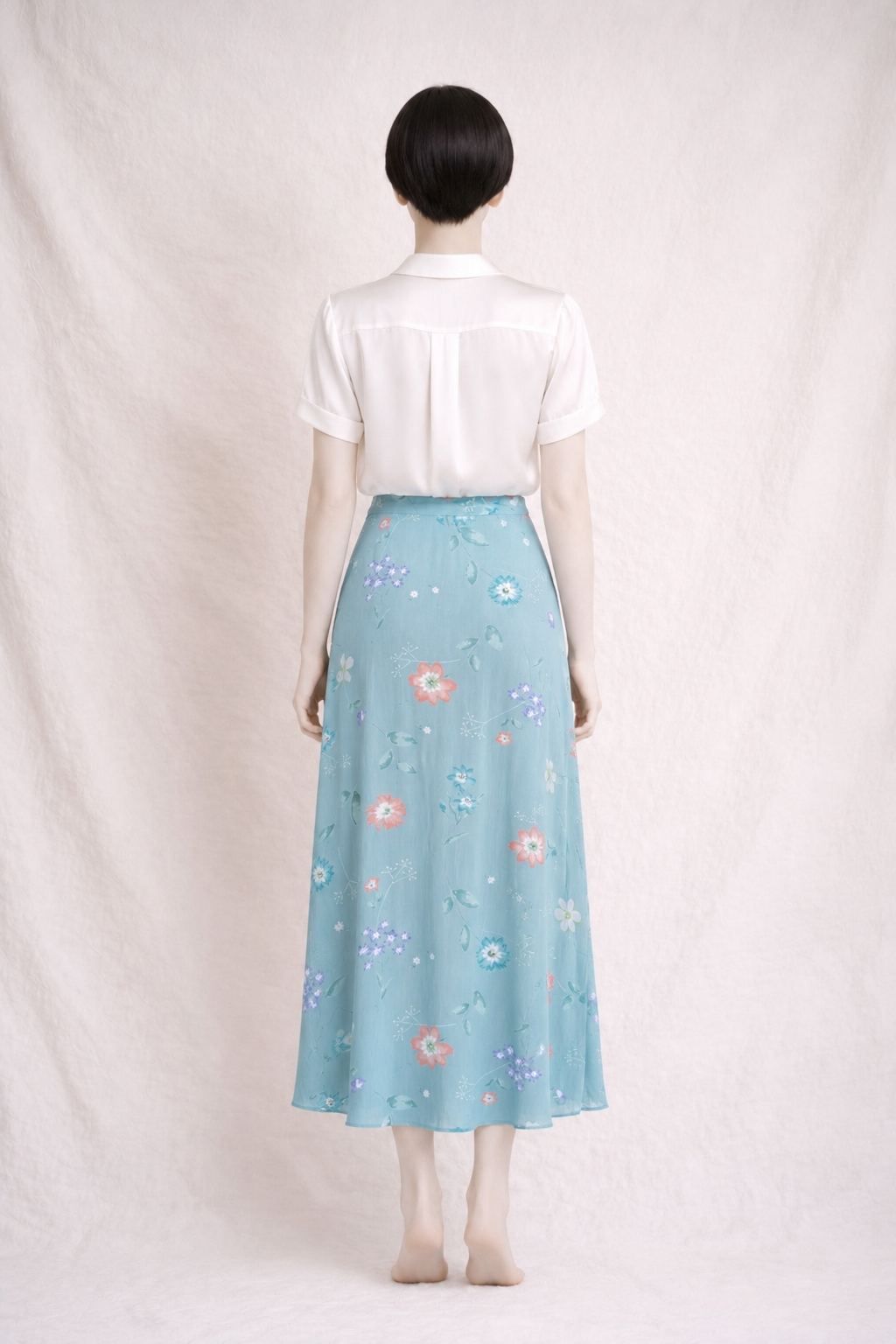 Jupe longue azurée Laura Ashley vintage