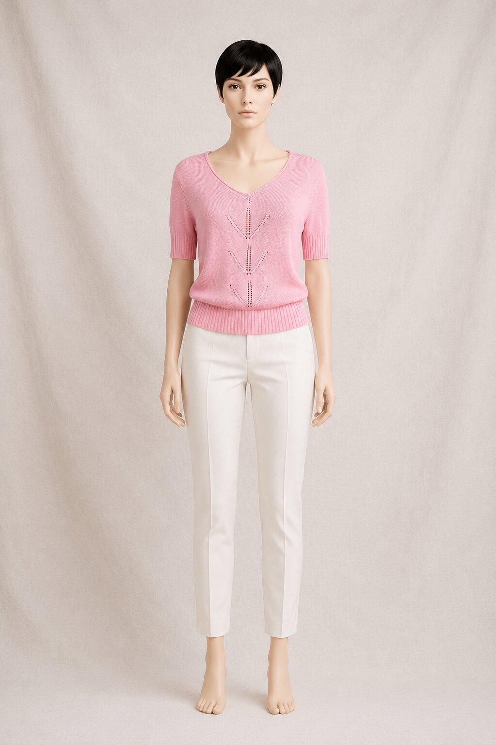 Authentic Courrèges Paris vintage pink knit top
