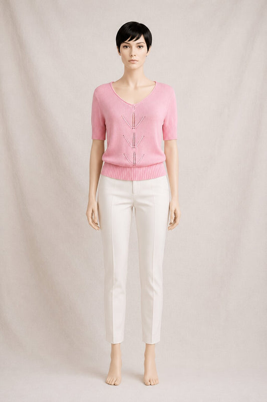 Authentic Courrèges Paris vintage pink knit top