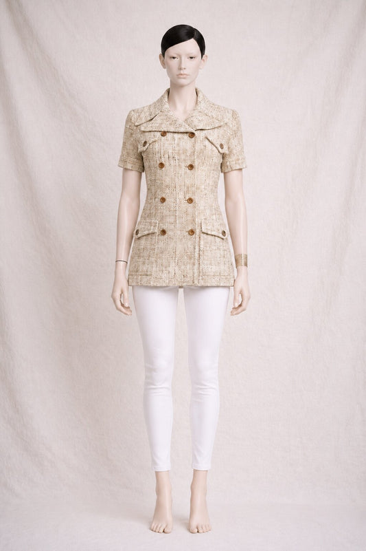 Authentique blazer saharienne Pierre Balmain Paris iconique vintage
