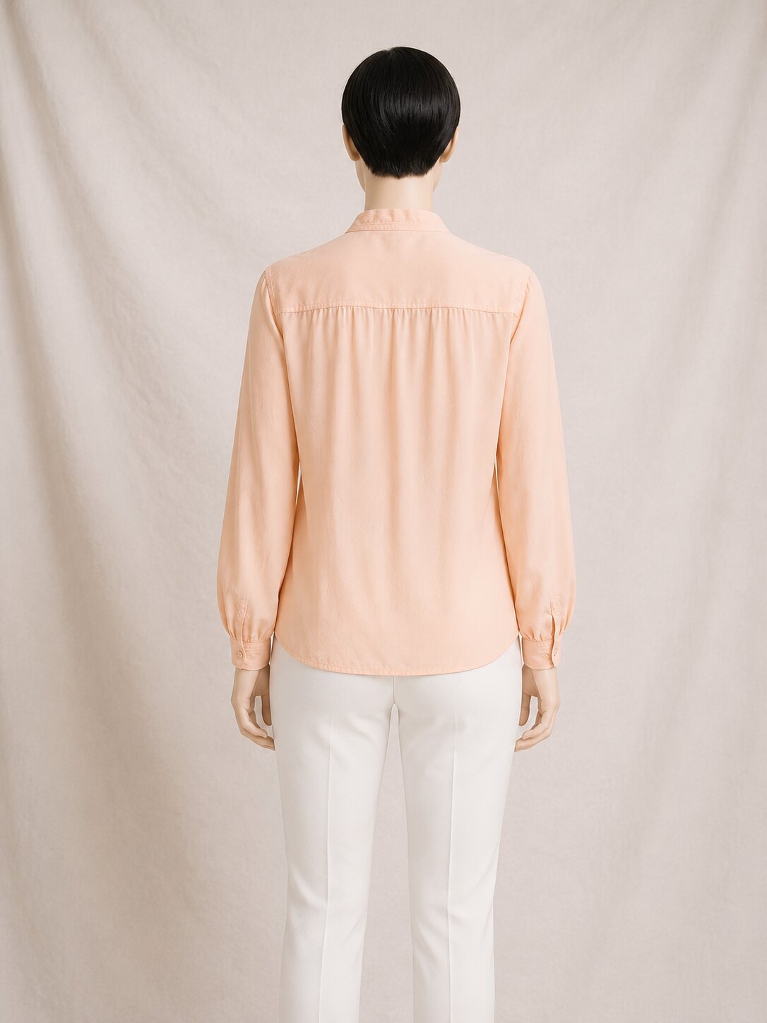 Authentic Céline Paris vintage silk blouse in apricot