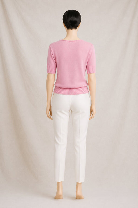 Authentic Courrèges Paris vintage pink knit top