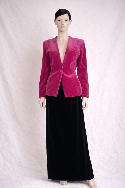 Blazer authentique Yves Saint Laurent en velours fuchsia vintage